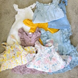 Lot Set Of 8 - 6 Summer Dresses 2 Tops Size 2T Tahari Zara H&M Tommy Bahama